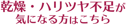 乾燥・ハリツヤ不足が気になる方はこちら