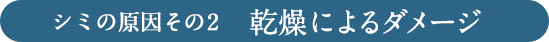 シミの原因その2 乾燥によるダメージ