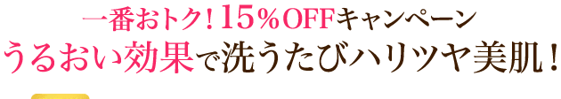 初回15%OFFキャンペーン　うるおい効果で小ジワを目立たなく※効能評価試験済み