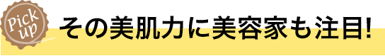 その美肌力に美容家も注目！